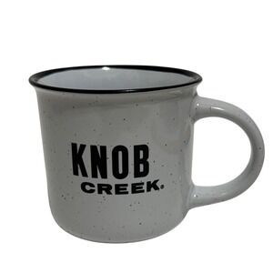 Knob Creek Speckled Campfire Coffee Mug White Black Rim Ceramic Bourbon Whiskey